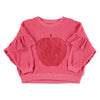Terry cotton sweatshirt red apple print