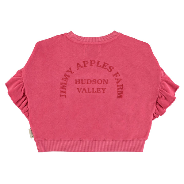 Terry cotton sweatshirt red apple print