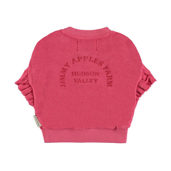 Terry cotton sweatshirt red apple print