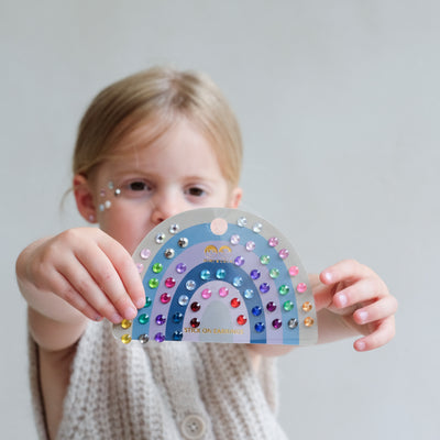 BRIGHT GEM STICK ON EARRINGS