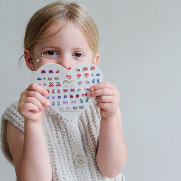 MIXED NOVELTY STICK ON EARRINGS