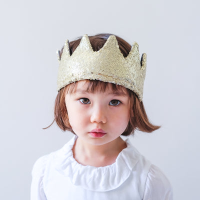 SEQUIN CROWN-GOLD
