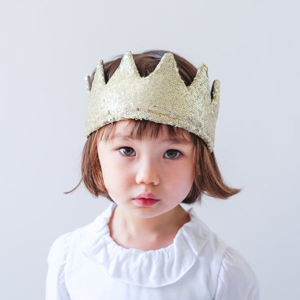 SEQUIN CROWN-GOLD