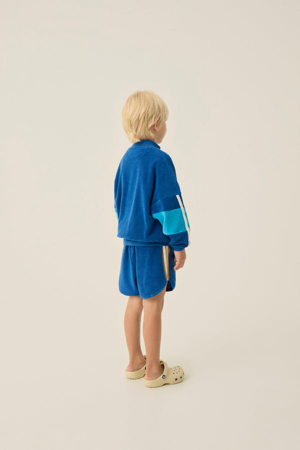 Blue Color Block Shorts