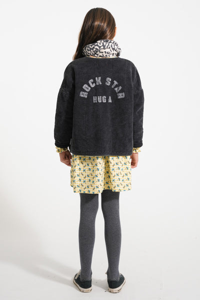 Paded jacket "rock star" print