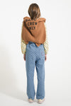 Knitted cardigan "band & crew only" print