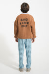 Knitted cardigan "band & crew only" print