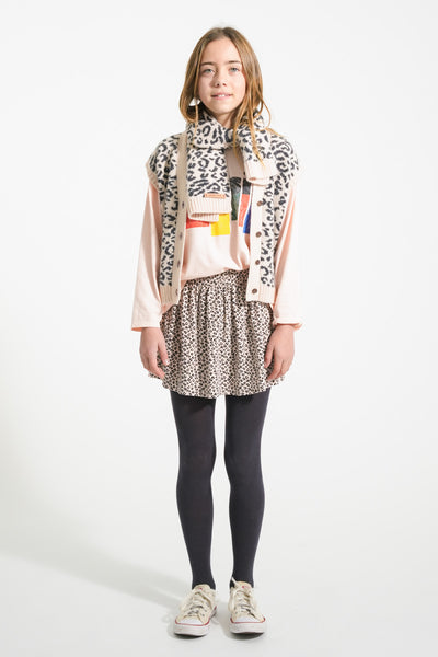 Knitted scarf animal print