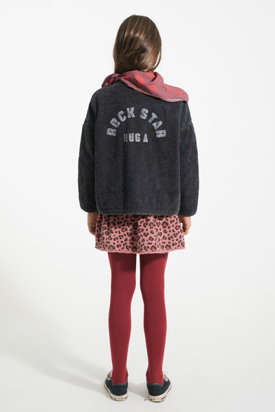 Paded jacket "rock star" print