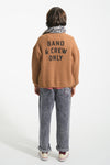 Knitted cardigan "band & crew only" print