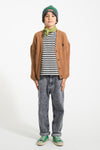 Knitted cardigan "band & crew only" print