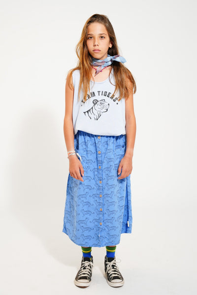 long skirt w/ front pockets black tigers