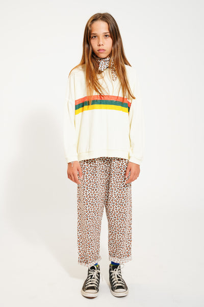 trousers| ecru animal print