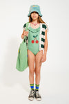 swimsuit w/ ruffles cherry print