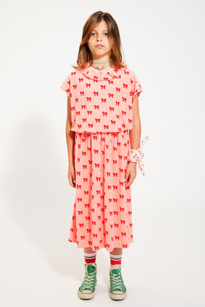 long skirt red bows