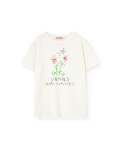 Flowers White Rooster T-Shirt
