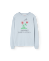 Flowers Blue Dog Long Sleeve T-Shirt