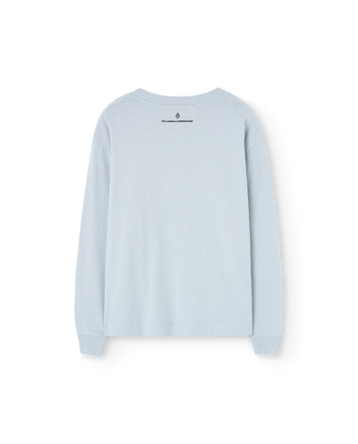 Flowers Blue Dog Long Sleeve T-Shirt