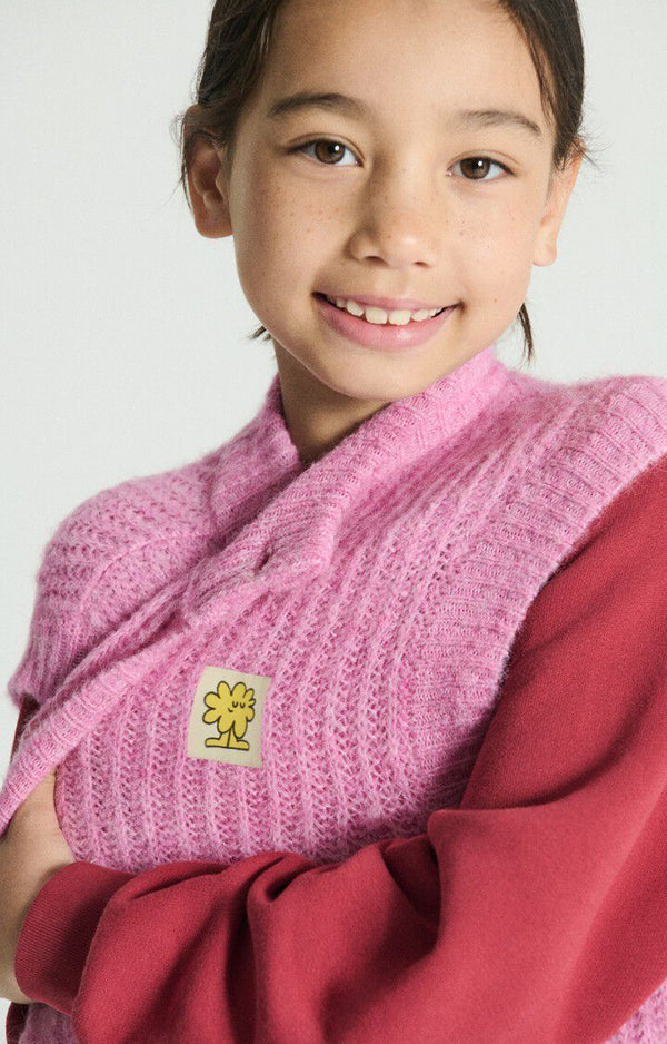 GILET COURT SM COL ROND BOUTONNE