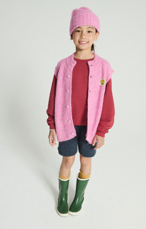 GILET COURT SM COL ROND BOUTONNE