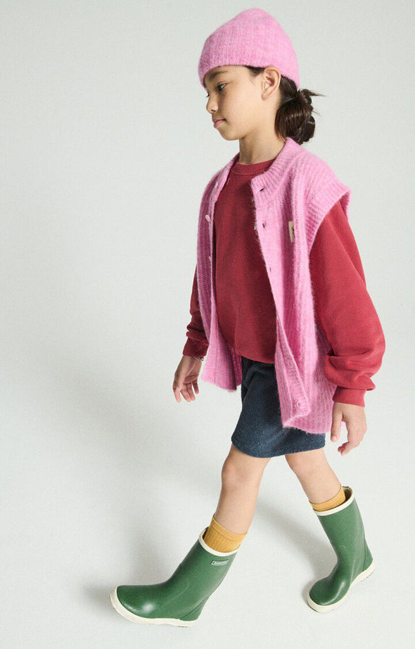 GILET COURT SM COL ROND BOUTONNE