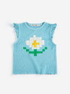 Pixel Daisy ruffled top