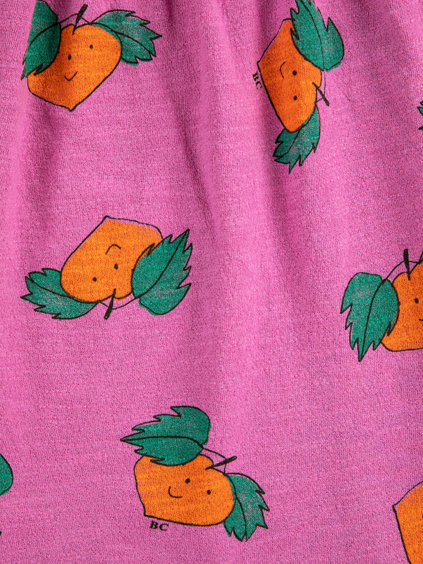 Tangerine all over ruffled dress