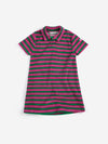 Striped terry cloth polo dress