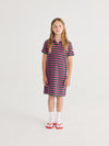 Striped terry cloth polo dress
