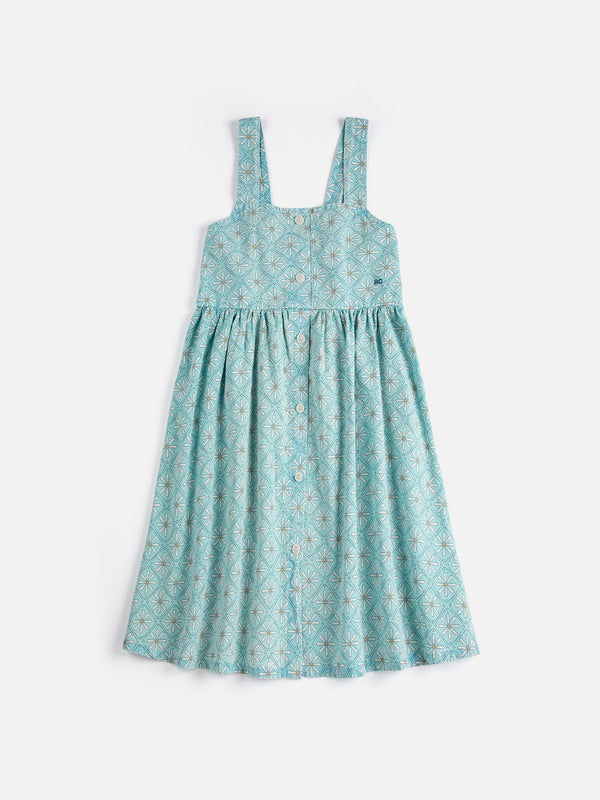 Daisy Mosaic all over woven dress