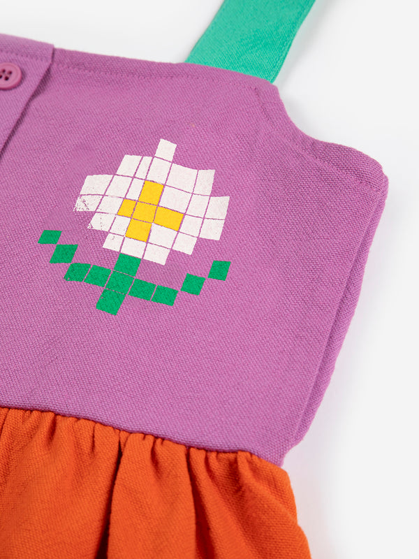 Pixel Daisy color block woven dress