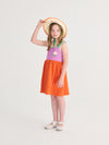 Pixel Daisy color block woven dress