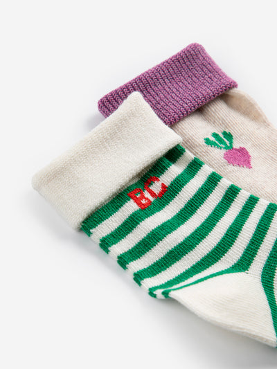 Pixel Sugar beet short socks pack x 2