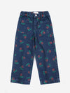 Stamp Bloom all over denim pants