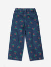 Stamp Bloom all over denim pants
