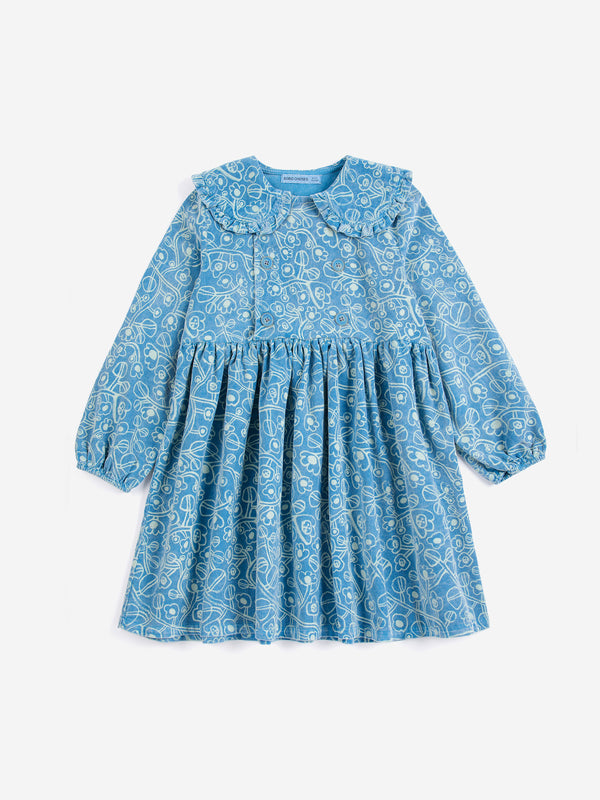 Sketchy Flowers all over corduroy dress