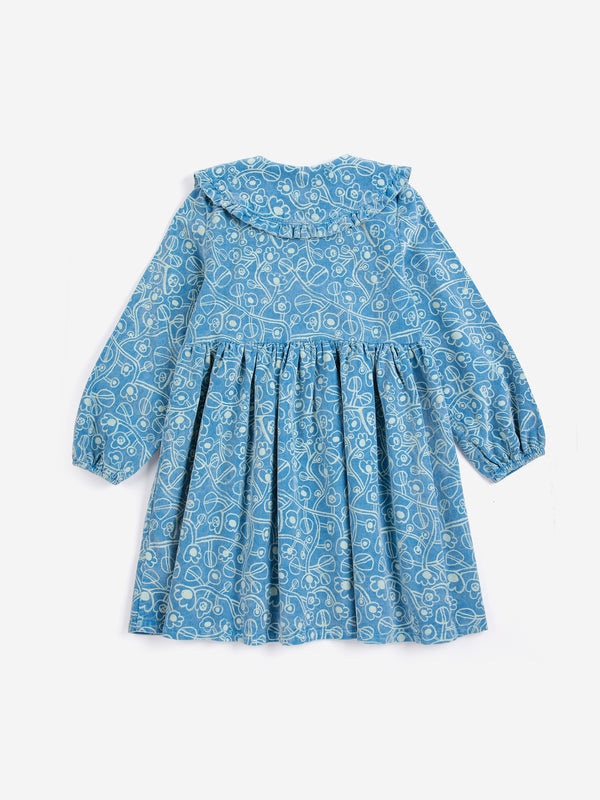 Sketchy Flowers all over corduroy dress