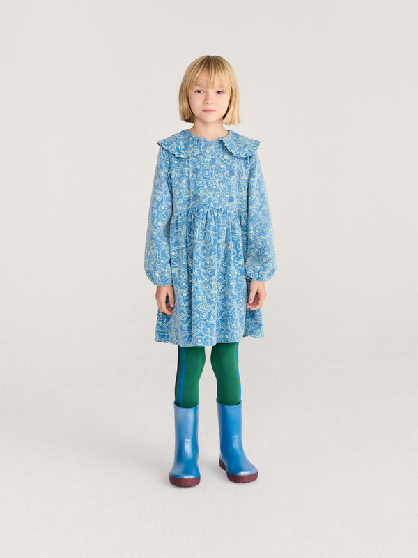 Sketchy Flowers all over corduroy dress