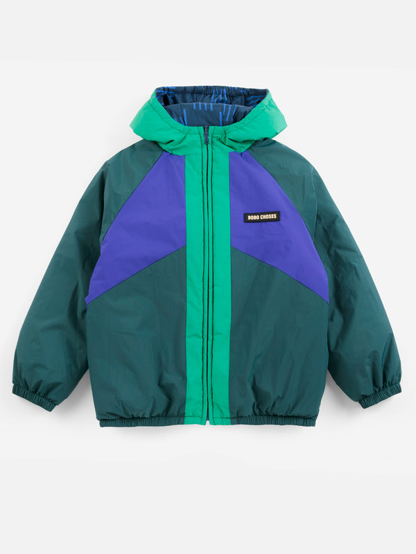 Almost Moiré all over reversible anorak