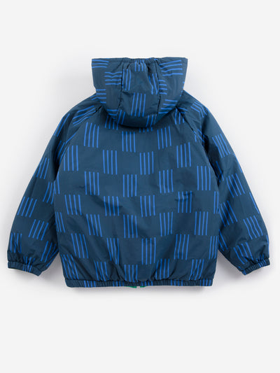 Almost Moiré all over reversible anorak
