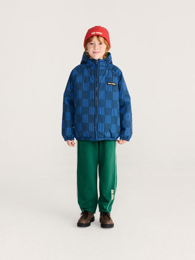 Almost Moiré all over reversible anorak