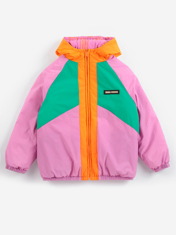 Almost Moiré all over reversible anorak