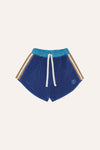 Blue Color Block Shorts