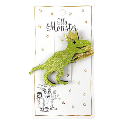Hair Clip Dino Glitter