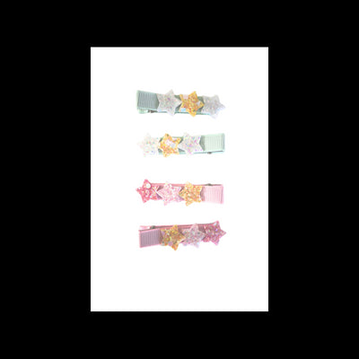 Sparkle Star Line Green Hair Clip 6 PCS