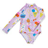 Long Sleeve Zip Bather Sundae Fun Day