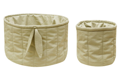Set of two quilted baskets - Bambie Olive