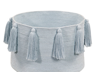Basket Tassels Soft Blue