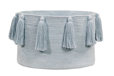 Basket Tassels Soft Blue