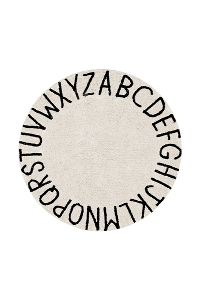 Washable Rug ABC Natural Black